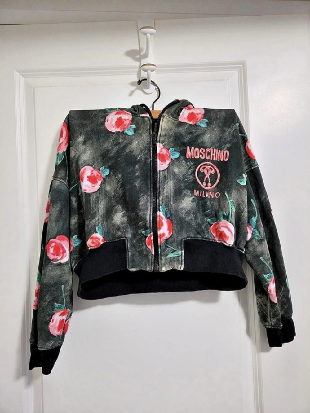Moschino Couture! floral rose bomber jacket Floral Rose Bomber Jacket in Black &
